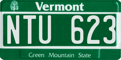VT license plate NTU623