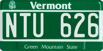 VT license plate NTU626