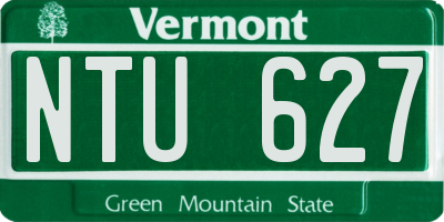 VT license plate NTU627