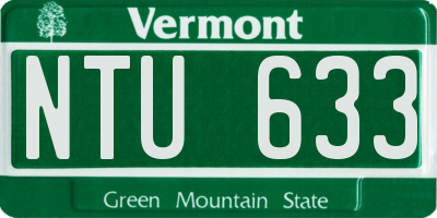 VT license plate NTU633