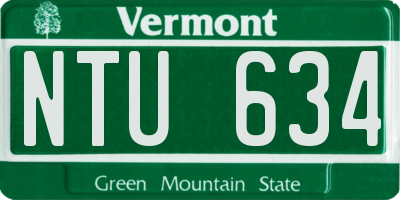 VT license plate NTU634