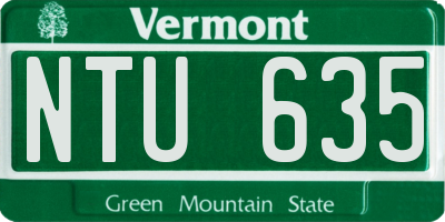 VT license plate NTU635