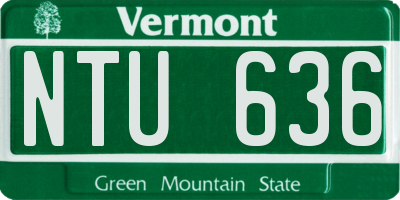 VT license plate NTU636
