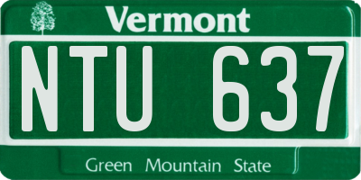 VT license plate NTU637