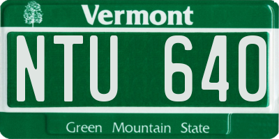 VT license plate NTU640