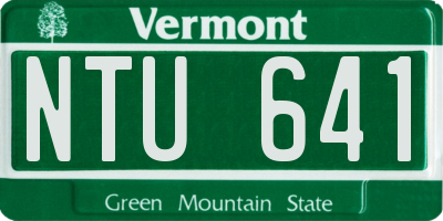 VT license plate NTU641
