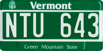 VT license plate NTU643