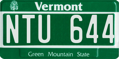 VT license plate NTU644