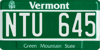 VT license plate NTU645