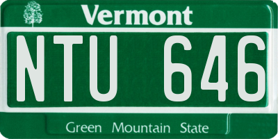 VT license plate NTU646