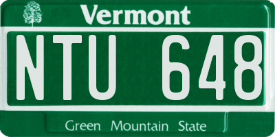 VT license plate NTU648