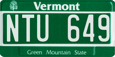 VT license plate NTU649