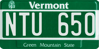 VT license plate NTU650