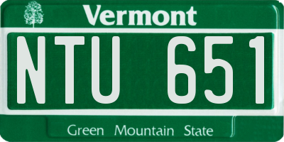 VT license plate NTU651