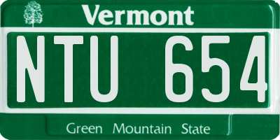 VT license plate NTU654