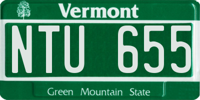 VT license plate NTU655