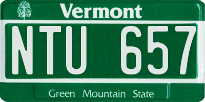 VT license plate NTU657