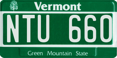 VT license plate NTU660