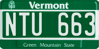 VT license plate NTU663