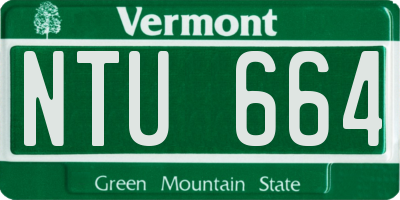 VT license plate NTU664