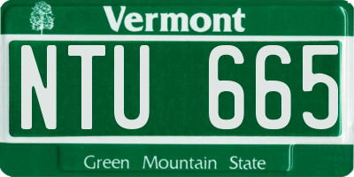 VT license plate NTU665