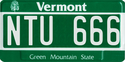 VT license plate NTU666