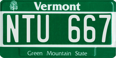 VT license plate NTU667