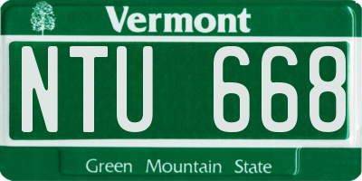 VT license plate NTU668