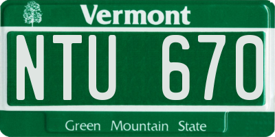 VT license plate NTU670