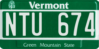 VT license plate NTU674