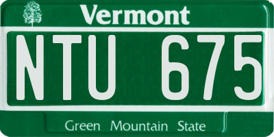 VT license plate NTU675