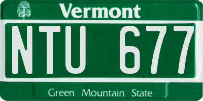 VT license plate NTU677