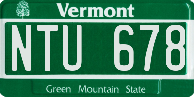 VT license plate NTU678