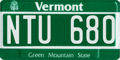 VT license plate NTU680
