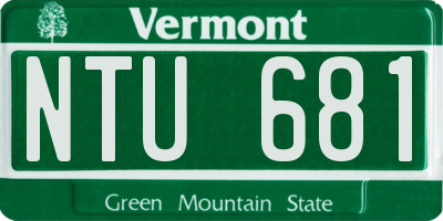 VT license plate NTU681