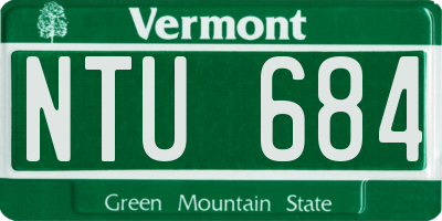 VT license plate NTU684
