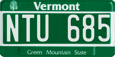 VT license plate NTU685