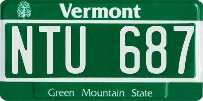 VT license plate NTU687