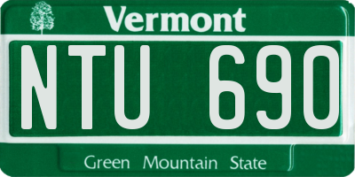 VT license plate NTU690
