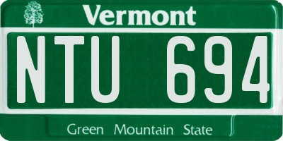 VT license plate NTU694