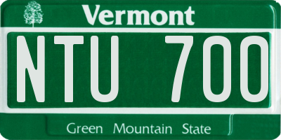 VT license plate NTU700