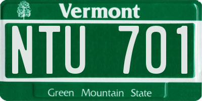 VT license plate NTU701