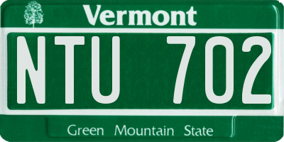 VT license plate NTU702