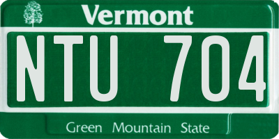 VT license plate NTU704