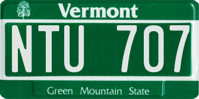 VT license plate NTU707