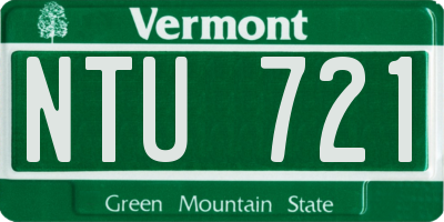 VT license plate NTU721