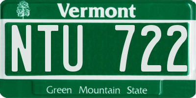 VT license plate NTU722