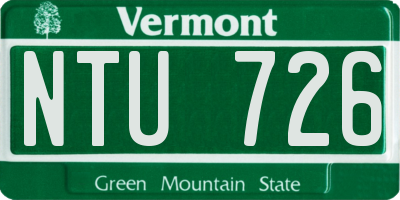 VT license plate NTU726