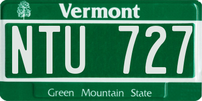 VT license plate NTU727