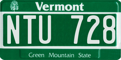 VT license plate NTU728